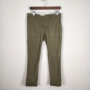 Nili Lotan Jenna Utility Cargo Army Green Raw Hem‎ Pants Women's Size 4